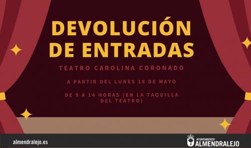 La taquilla del Teatro abre el lunes para la devolución de entradas de 