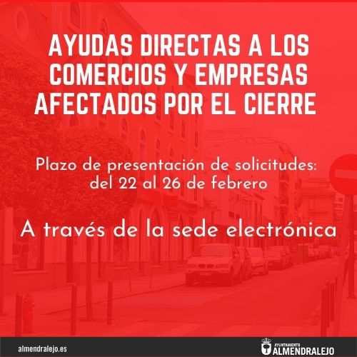 El lunes abre el plazo de solicitud para las ayudas directas al comercio y hostelería afectados por el cierre