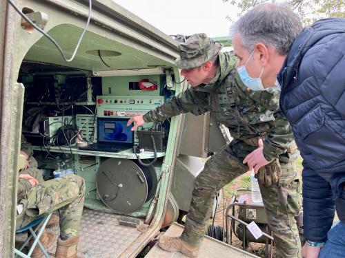 Militares del Batallón del Cuartel General XI en Bótoa realizan unos ejercicios tácticos de puestos de mando