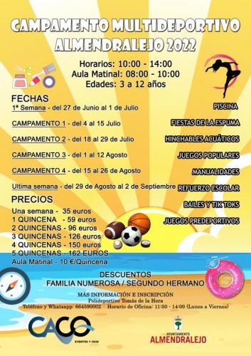 Abierto el plazo de inscripción para el campamento multideportivo de verano