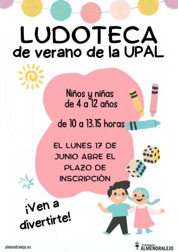 El lunes abre el plazo de inscripción para la ludoteca de verano de la UPAL