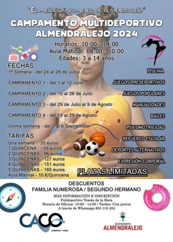 Abierto el plazo de inscripción para el campamento de verano del polideportivo