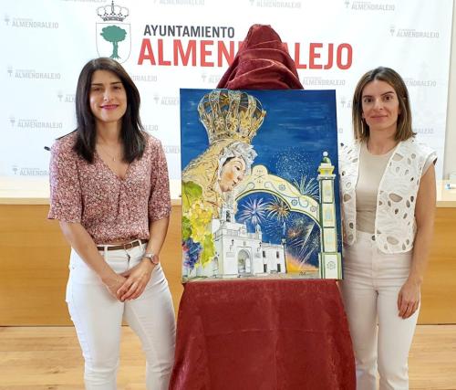 Olalla Zamora es la artista que ha diseñado el cartel de la Feria 2024 que tiene como protagonista a la Virgen de la Piedad