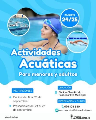 La Concejalía de Deportes pone en marcha los cursos de actividades acuáticas en la piscina climatizada